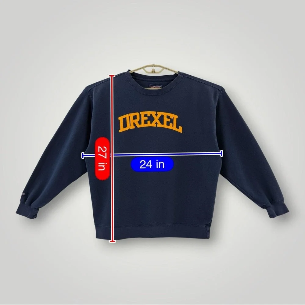 JanSport Drexel Sweatshirt Mens Large Blue NCAA Crewneck Fleece Pullover Y2K
